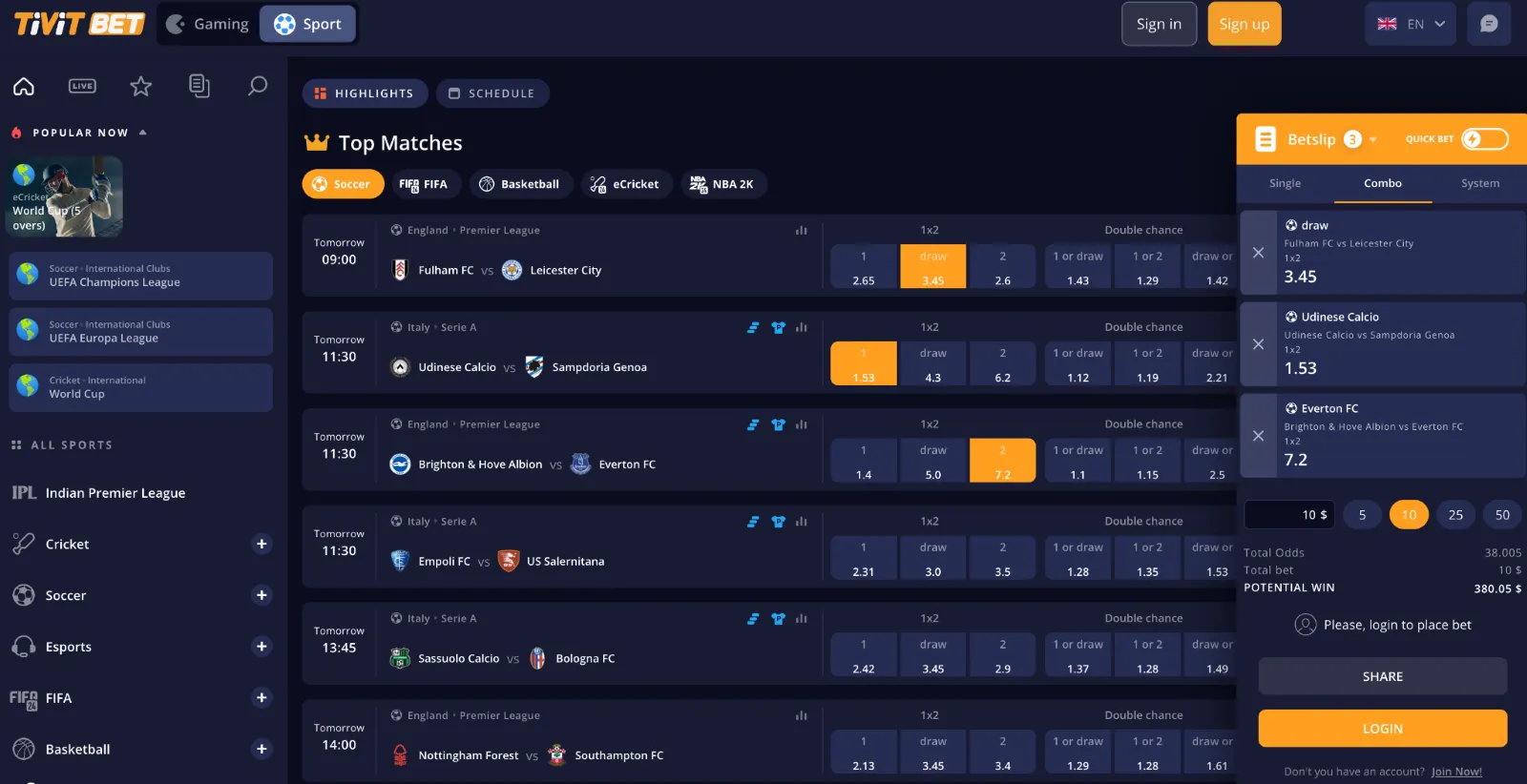 Tivit Bet betting sports betting at Tivit Bet